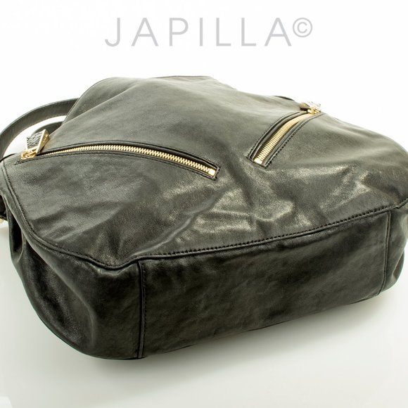 MICHAEL KORS LARGE BLACK SMOOTH LEATHER ZIPPER SATCHEL - Picture 7 of 12